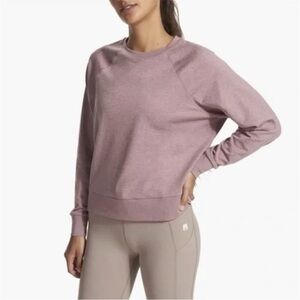 Vuori Long-Sleeve Halo Crew Sweatshirt Heather Orchid Pink DreamKnit Size XS